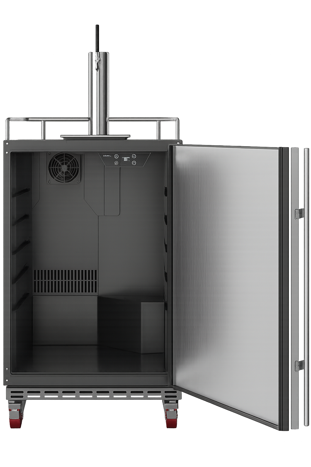 EdgeStar kegerator with a frosty glass of beer